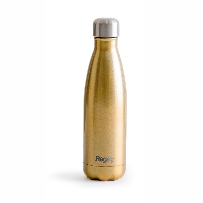 Stylowa butelka do picia wody, termos, stal nierdzewna, BPA Free, Gold Champagne, 500 ml, Rags'y