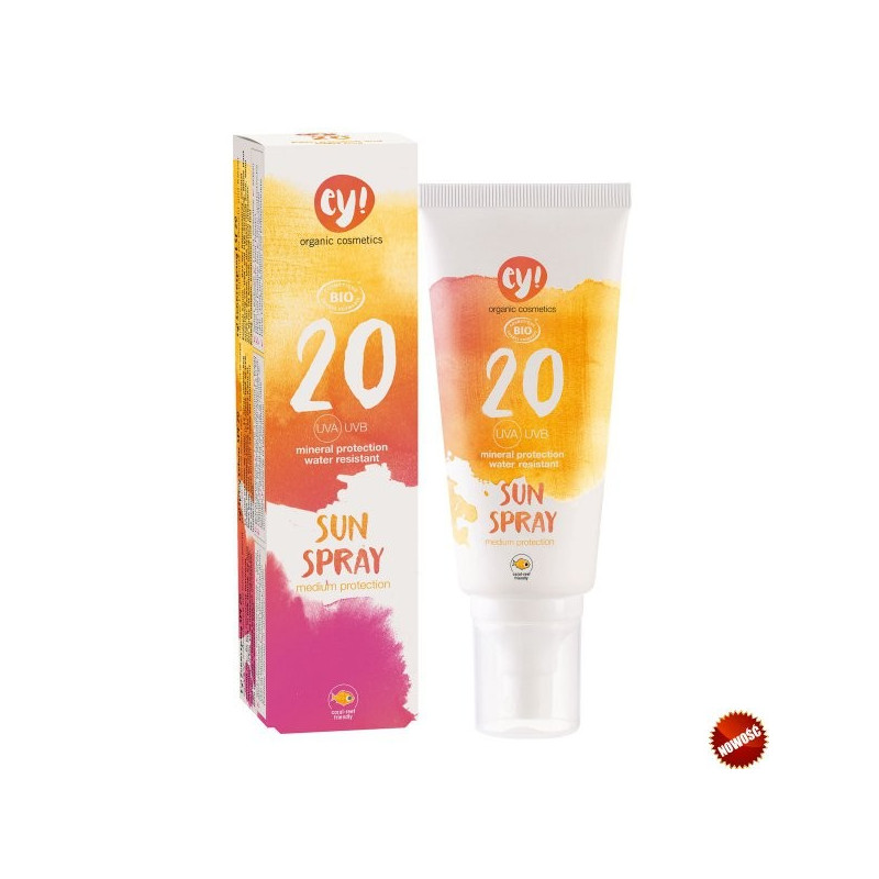 Ey! Spray na słońce SPF 20, certyfikowany: COSMEBIO 100 ml, Eco cosmetics