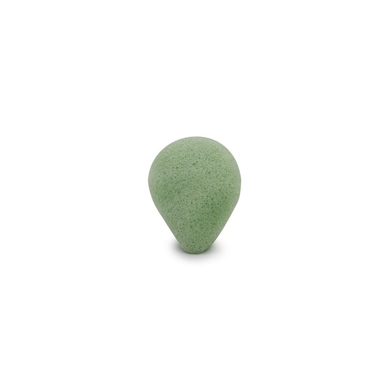 Gąbka Konjac do twarzy, Kropla, Zielona Herbata, aż 8,5 x 7 cm, Bebevisa