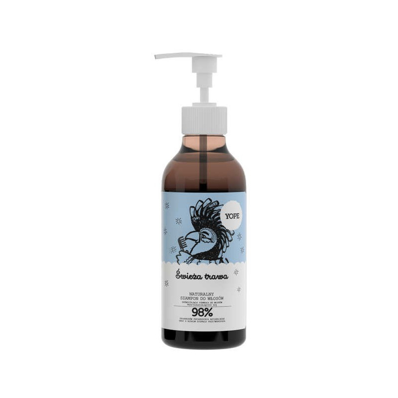 Naturalny szampon do włosów świeża trawa, 300ml,Yope