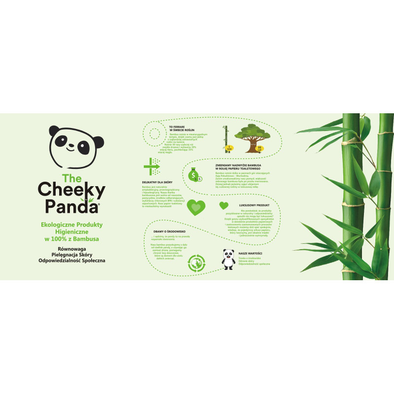 Chusteczki nawilżane, bambusowe, z wyciągiem z aloesu i owoców, 64 szt., Cert. Vegan, The Cheeky Panda