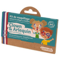 Farby do malowania twarzy Clown & Arlequin, Zestaw do makijażu dla dzieci, 3x2,5 g, COSMEBIO, Namaki