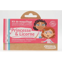 Farby do malowania twarzy Princesse & Licorne, Zestaw do makijażu dla dzieci, 3x2,5 g, COSMEBIO, Namaki