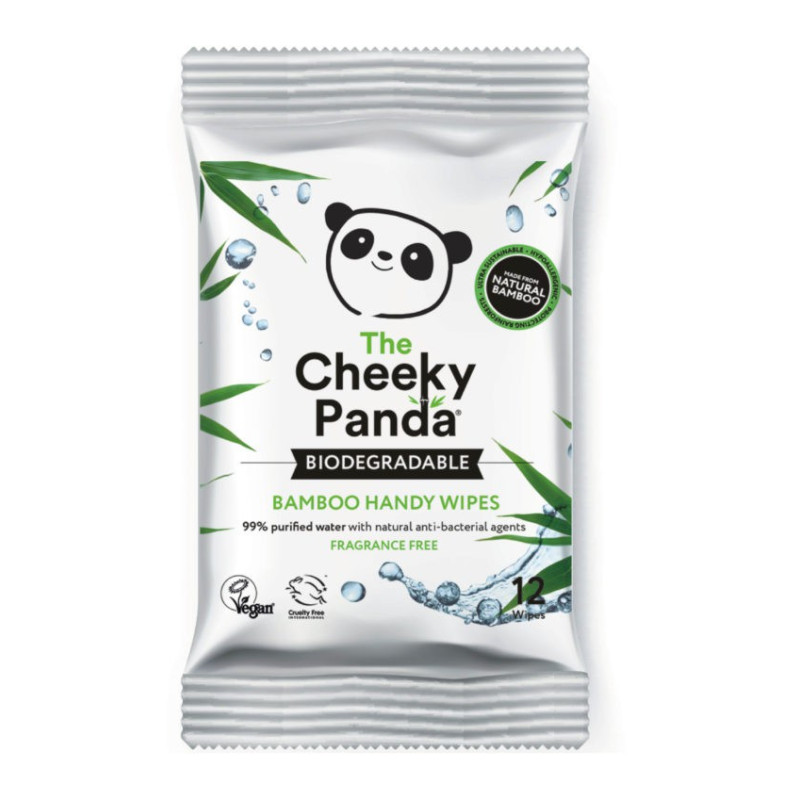 Bambusowe chusteczki nawilżane dla dzieci i dorosłych, podręczne, biodegradowalne, 12 szt., The Cheeky Panda