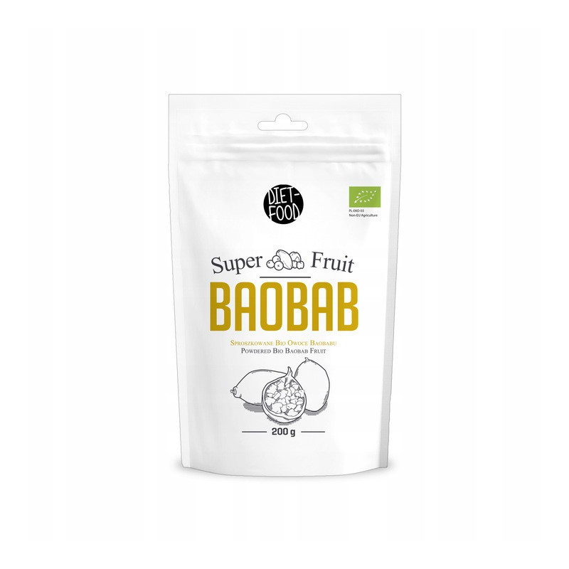 Bio baobab w proszku, 100%, 200g, Diet-Food