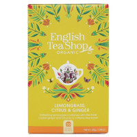 Ekologiczna herbatka ziołowa z trawą cytrynową, cytrusami i imbirem, Lemongrass Citrus Ginger, 20 x 2g, English Tea Shop