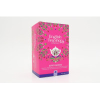 Ekologiczna herbatka ziołowa z hibiskusa z truskawkami, borówkami i malinami, Super Berries, 20 x 2g, English Tea Shop
