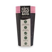Kubek wielorazowy, Black & Giggle Pink, 340 ml, Circular&Co.
