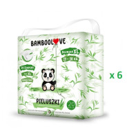 zESTAW: 6 x Pieluszki jednorazowe bambusowe, rozm. XL (12-18 kg), 20 szt., BambooLove