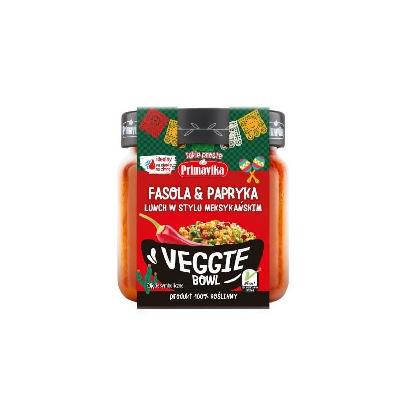 Veggie Bowl – roślinny lunch, Fasola i Papryka, 180 g, Primavika