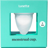 Kubeczek menstruacyjny Lunette, model 2, przezroczysty + woreczek