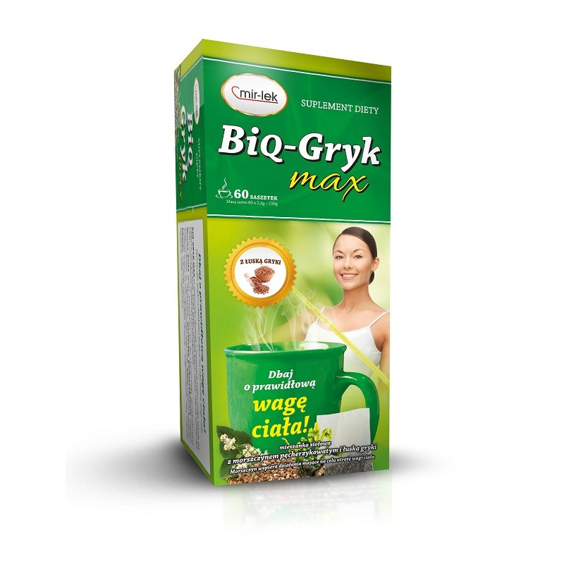 BIQ GRYK MAX, Waga, Suplement diety, 60 saszetek, 150 g, Mir-Lek