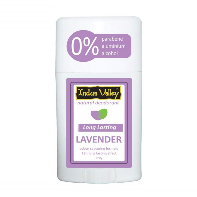 Dezodorant w sztyfcie LAWENDOWY, z naturalnymi  składnikami, do 12h świeżości, 50 g, Indus Valley