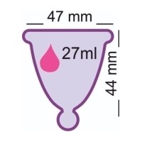 Kubeczek menstruacyjny Me Luna CLASSIC XL SHORTY czerwony z kulką