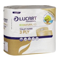 Papier toaletowy EcoNatural 4.3, 100% celuloza z odzysku, 3 warstwy, 4 rolki, 270 listków na rolce, Lucart Professional